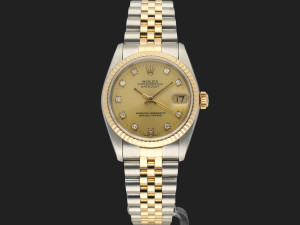 Rolex Datejust 31 Champagne Diamond Dial 68273 