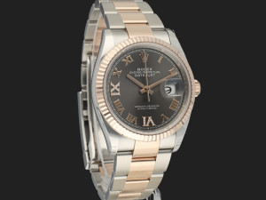 Rolex Datejust 36 Slate Roman Diamond Dial Everose/Steel 126231 NEW