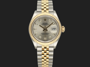 Rolex Lady-Datejust Gold/Steel Silver Diamond Dial 279173