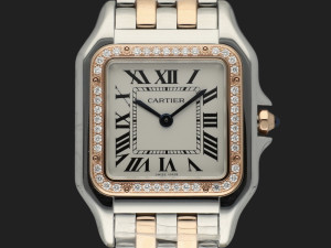 Cartier Panthere MM Rose Gold / Steel Diamond Bezel W3PN0007 NEW