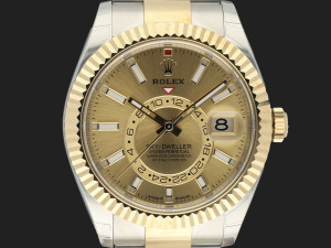 Rolex Sky-Dweller Gold/Steel Champagne Dial 336933 99% NEW