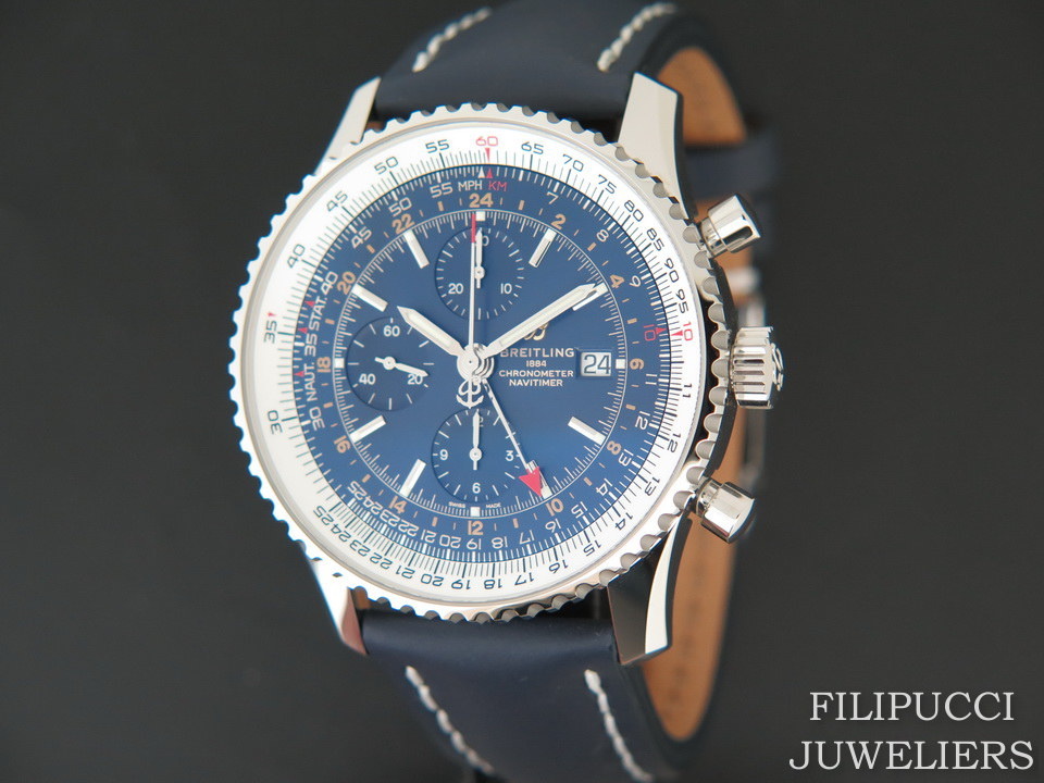 Breitling navitimer store world blau