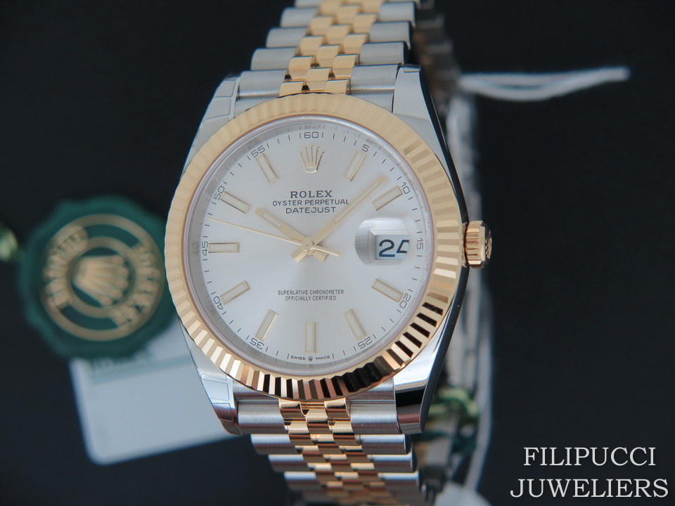 Rolex zilver goud sale