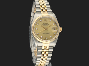 Rolex Datejust 31 Champagne Diamond Dial 68273 