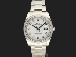 Rolex Date White Diamond Dial 115234