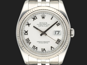 Rolex Datejust 36 White Roman Dial 116234