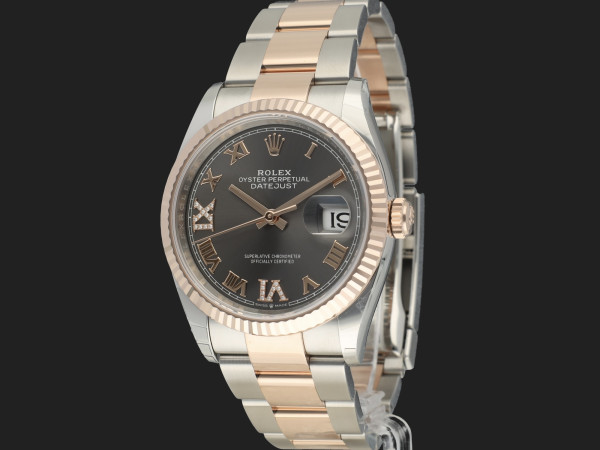 Rolex - Datejust 36 Slate Roman Diamond Dial Everose/Steel 126231 NEW