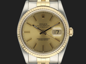 Rolex Datejust Gold/Steel Champagne Dial 16233