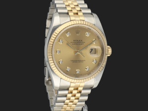 Rolex Datejust Gold/Steel Champagne Diamond Dial 116233