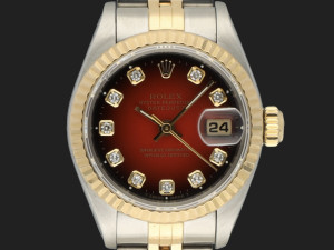 Rolex Lady-Datejust 26 Red Vignette Diamond Dial 69173 