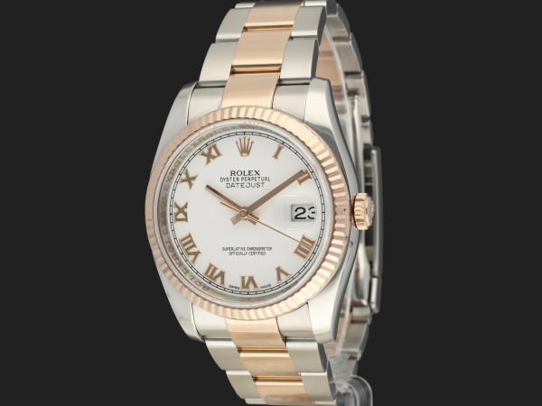 Rolex - Datejust Everose/Steel White Roman Dial 116231