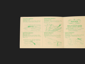 Rolex Vintage Japan Sales & Service Centres Location Booklet