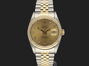 Rolex Datejust Gold/Steel Champagne Diamond Dial 16233