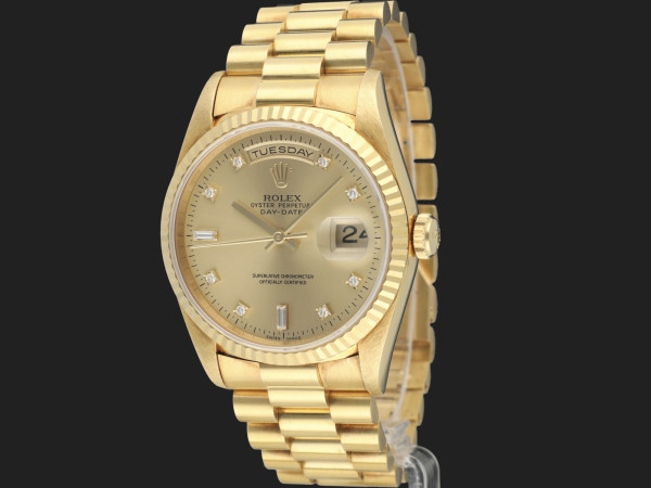 Rolex - Day-Date Yellow Gold Champagne Diamond Dial 18238