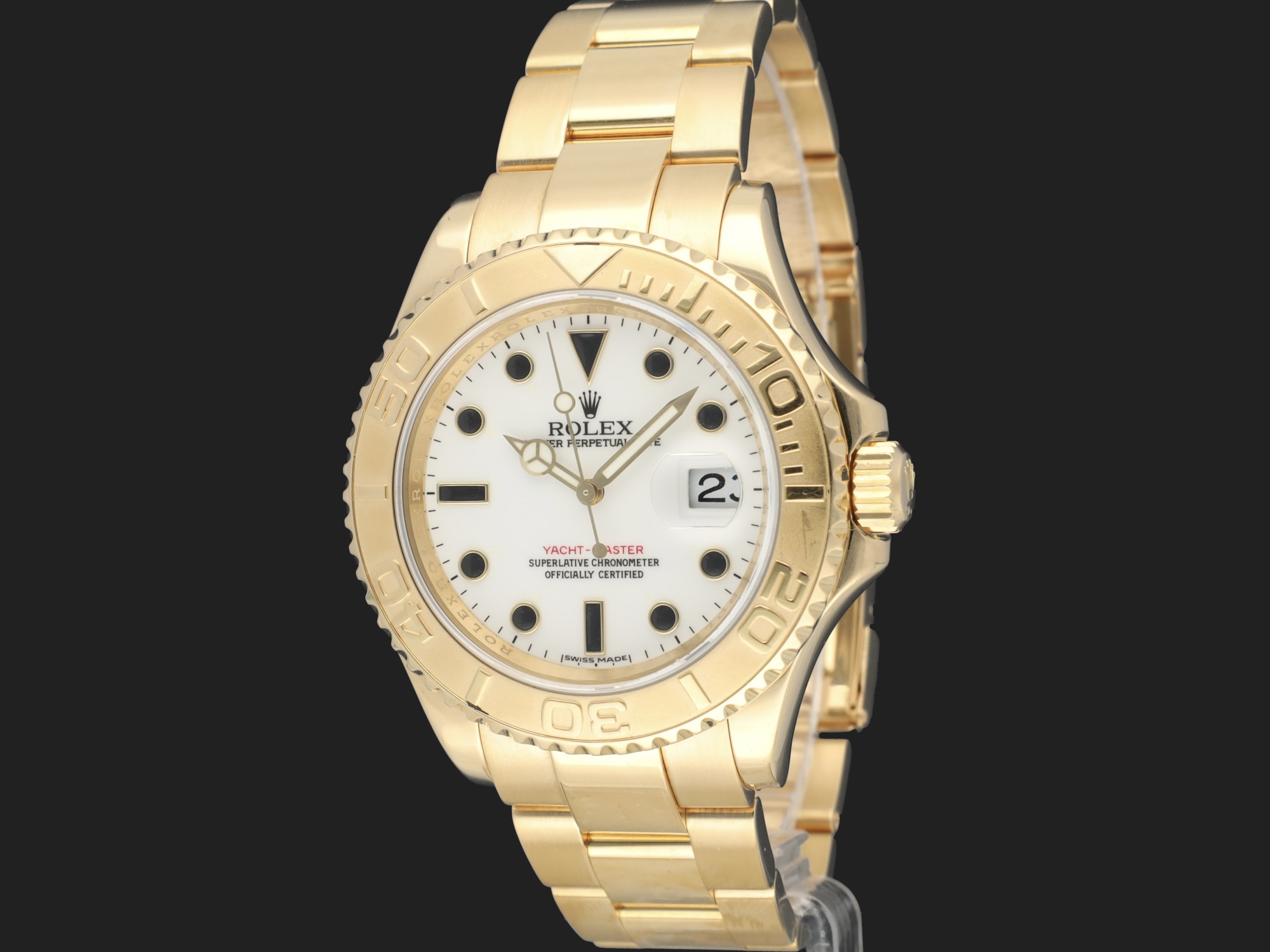 Rolex Yacht Master Yellow Gold White Dial 16628 Horloges Filipucci Juweliers Maastricht