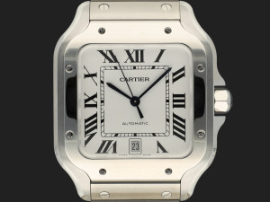 Cartier Santos Large Date Steel Roman Dial WSSA0018 NEW 