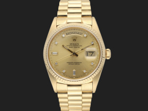 Rolex Day-Date Yellow Gold Champagne Diamond Dial 18038