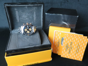 Breitling Chronomat Evolution Gold/Steel Black Dial B13356