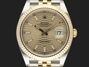 Rolex Datejust 41 Gold/Steel Champagne Fluted Motif Dial 126333 