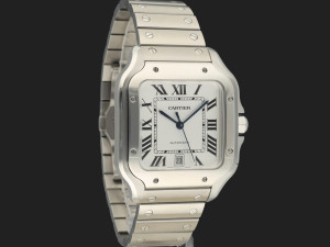 Cartier Santos Large Date Steel Roman Dial WSSA0018 NEW 