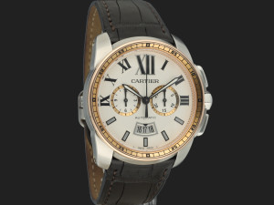 Cartier Calibre De Cartier Chronograph Rose Gold/Steel W7100043