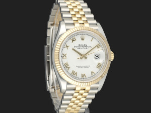 Rolex Datejust Gold/Steel White Roman Dial 126233