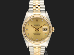 Rolex Datejust Gold/Steel Champagne Diamond Dial 16233