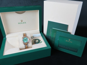 Rolex Lady-Datejust Gold/Steel Mint Green Diamond Dial 279173