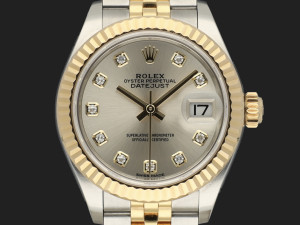 Rolex Lady-Datejust Gold/Steel Silver Diamond Dial 279173