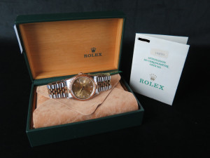 Rolex Datejust Gold/Steel Champagne Diamond Dial 16233