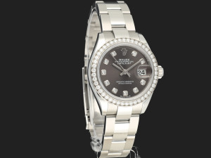 Rolex Lady-Datejust 28 Dark Grey Diamond Dial / Diamond Bezel 279384RBR