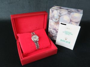 Rolex Lady-Datejust 26 Silver Diamond Dial 69174