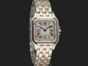 Cartier Panthere MM Rose Gold / Steel Diamond Bezel W3PN0007 NEW