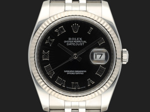 Rolex Datejust 36 Sunburst Black Roman Dial 116234