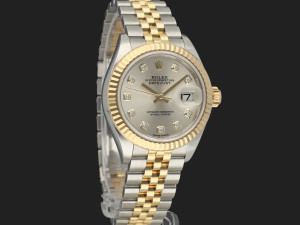 Rolex Lady-Datejust Gold/Steel Silver Diamond Dial 279173