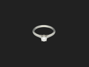 Cartier Platinum Solitaire Ring 0.37ct Diamond Size 51