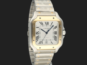 Cartier Santos Large Gold/Steel Roman Dial W2SA0009 99% NEW