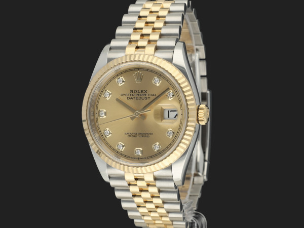 Rolex - Datejust 36 Gold/Steel Champagne Diamond Dial 126233