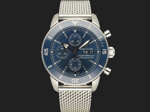 Breitling SuperOcean Heritage II 44mm Chronograph Blue Dial A13313 NEW