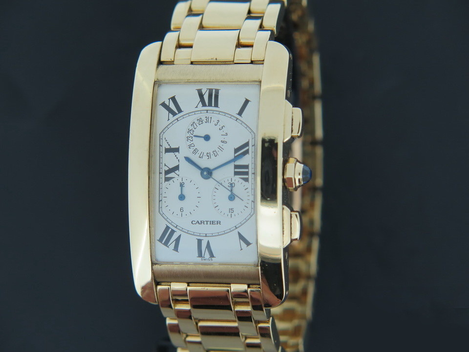 Cartier Tank Americaine Chronograph Chronoflex - Pink Gold - 2