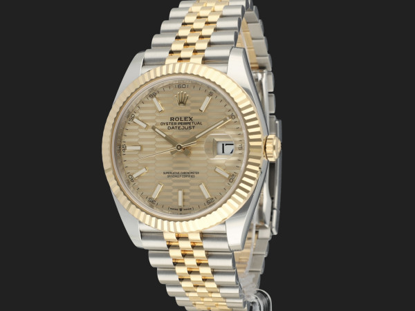Rolex - Datejust 41 Gold/Steel Champagne Fluted Motif Dial 126333 
