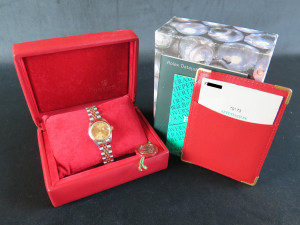 Rolex Lady-Datejust 26 Gold/Steel Champagne Dial 79173