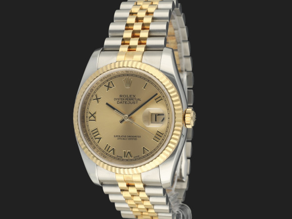 Rolex - Datejust Gold/Steel Champagne Roman Dial 116233 