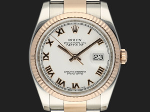 Rolex Datejust Everose/Steel White Roman Dial 116231