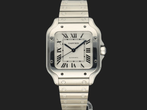 Cartier Santos Medium Silver Roman Dial WSSA0029