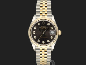 Rolex Datejust 31 Gold/Steel Dark Grey Diamond Dial 278273 NEW