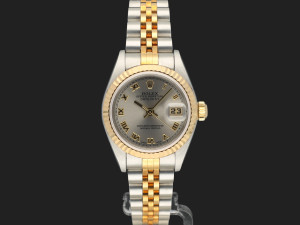 Rolex Lady-Datejust 26 Gold/Steel Grey Roman Dial 79173