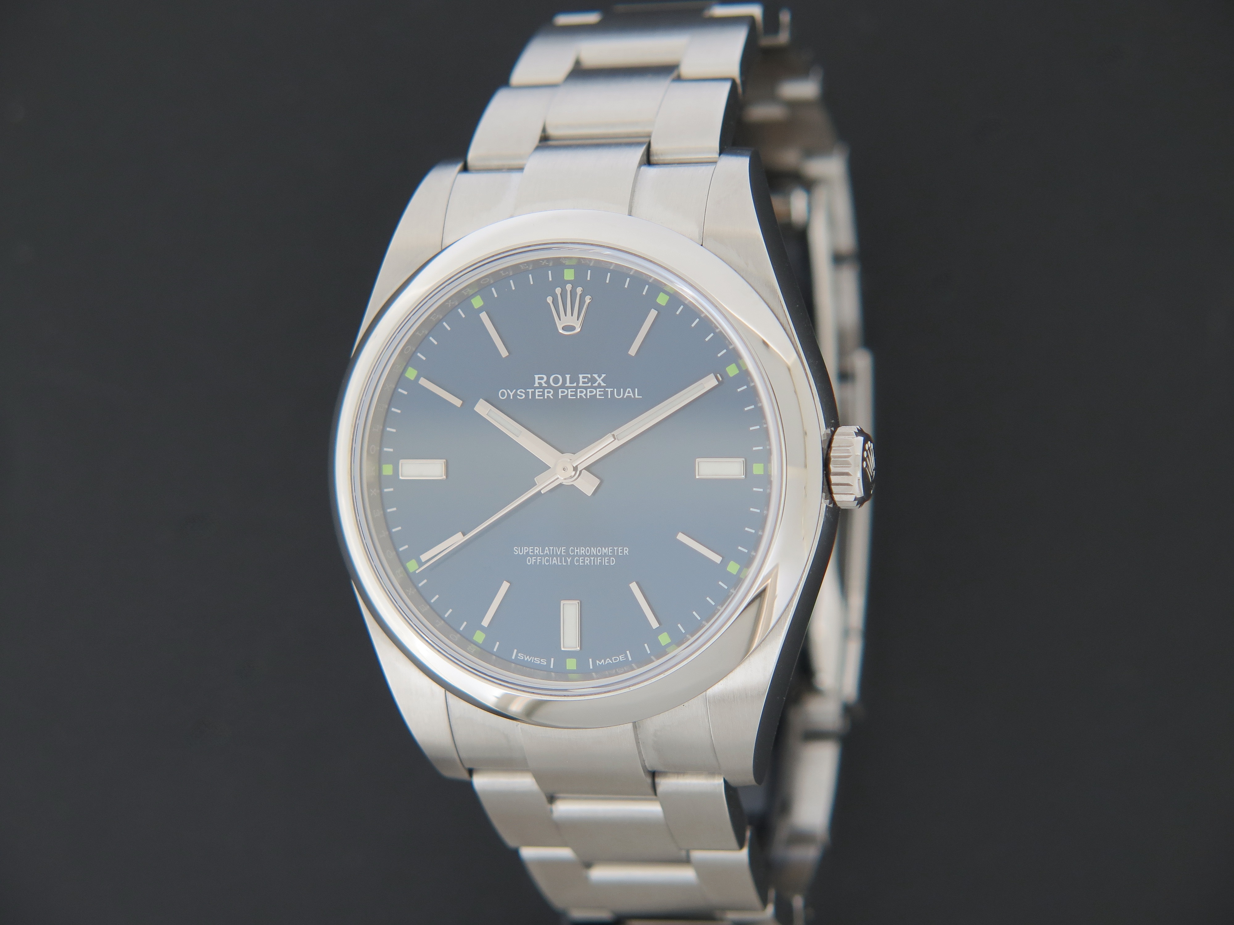 Rolex oyster perpetual 39 best sale blue dial