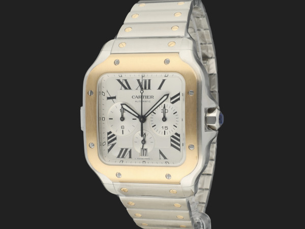 Cartier - Santos Chronograph Gold/Steel W2SA0008 / 4183 NEW