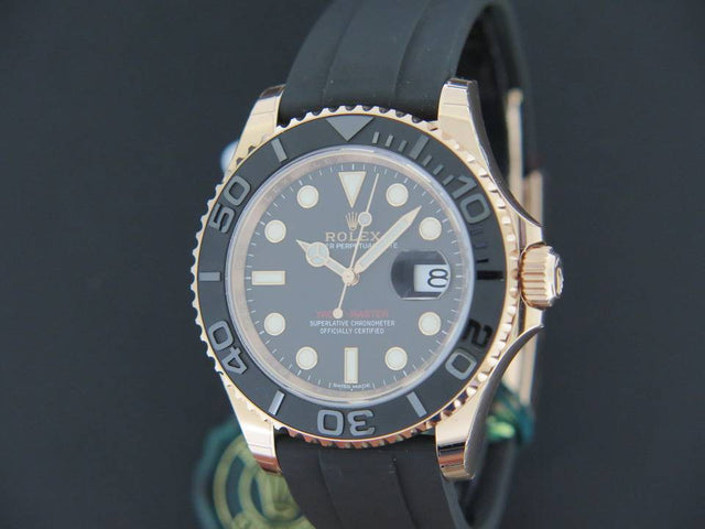 Rolex Yacht-Master Everose Gold Oysterflex NEW FULL STICKERS